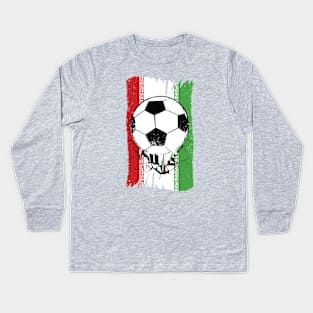 Vintage Iranian Flag with Football // Iran Soccer Kids Long Sleeve T-Shirt